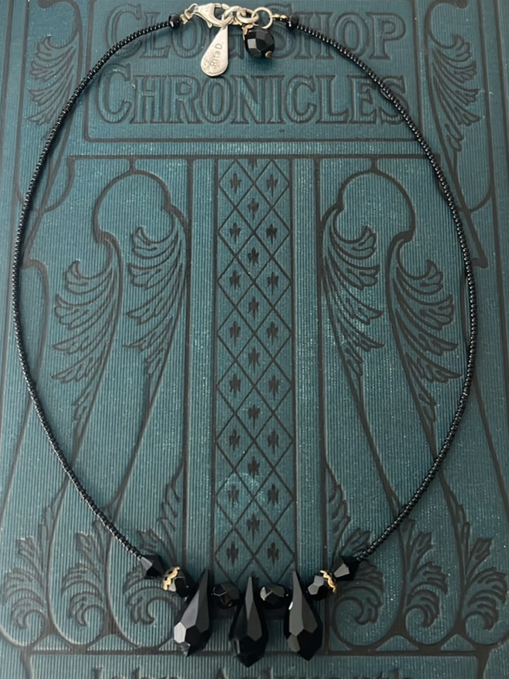 Black Faceted Teardrop Choker - Rita D.